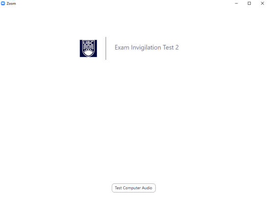 The image shows what a Zoom waiting room looks like